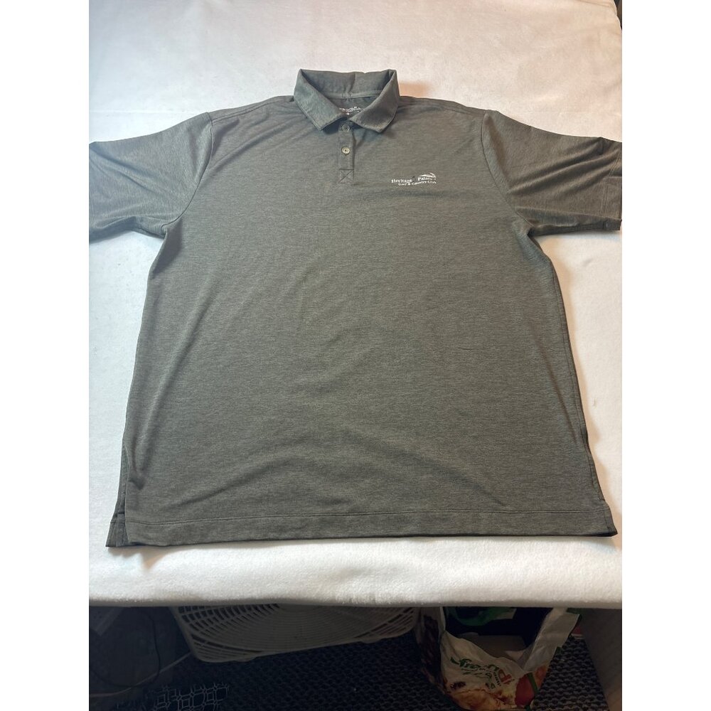 Nike Golf Heritage Palms Polo Shirt Mens L Heather Gray‎ Polyester